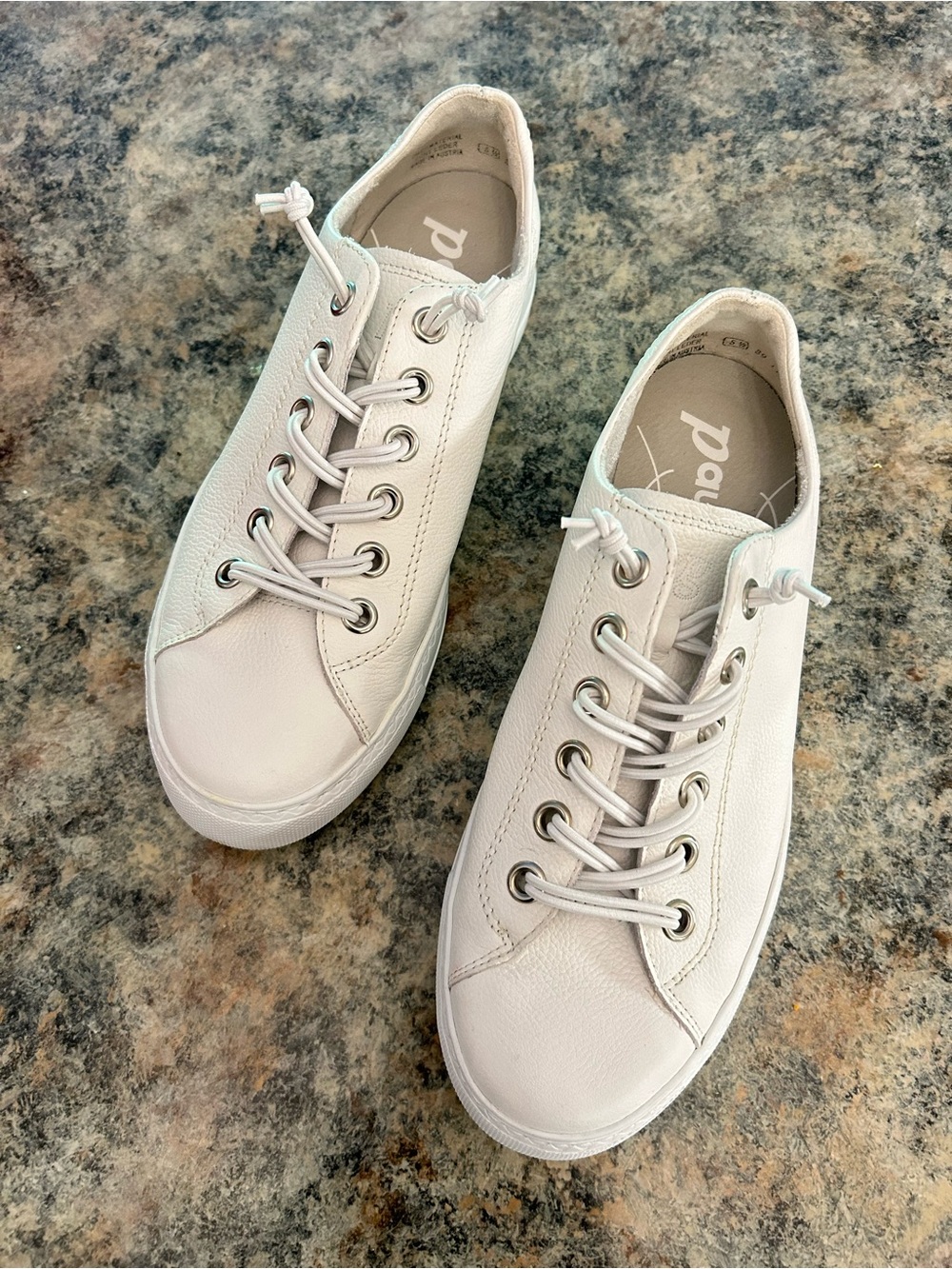 Paul Green White Leather Hadley Sneaker 8US 5.5UK